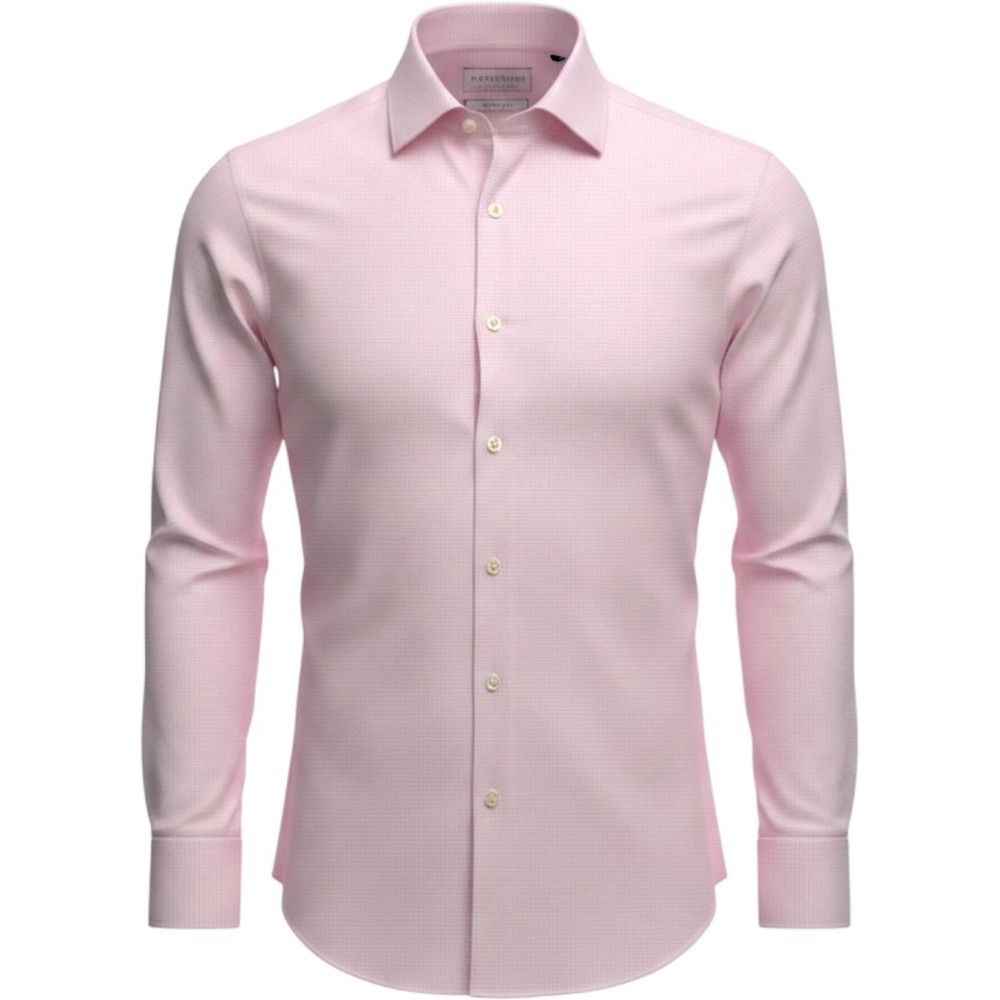 CHARLES TYRWHITT French Cuff Dress Shirt Mens 16‎ 36 Slim Pink Houndstooth